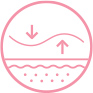 Růžová ikona znázorňující zvýšenou pevnost pokožky